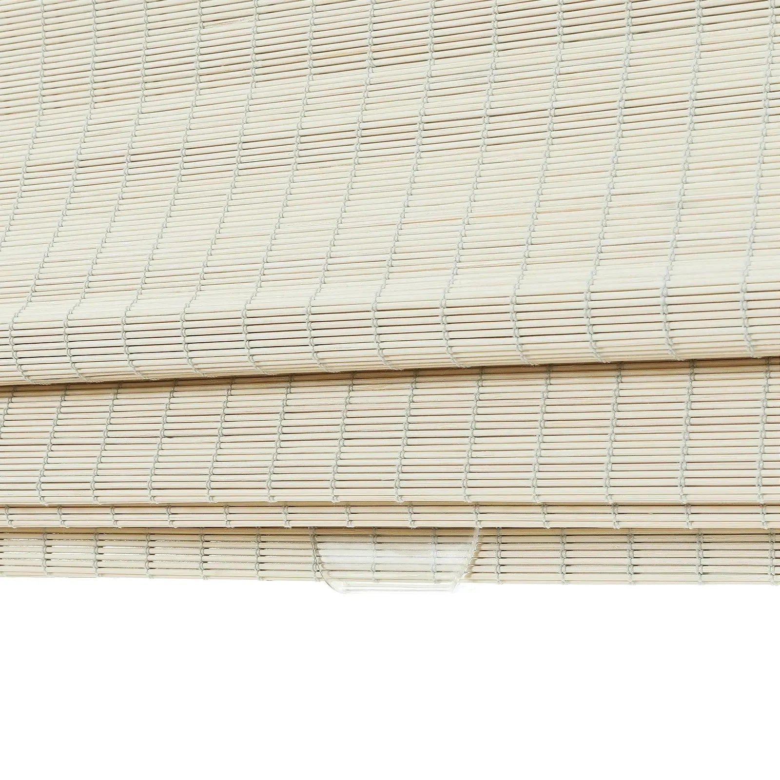 Sybil Bamboo Roman Shade - Ivory White Window Treatment for Living Room & Bedroom | Natural Light Filtering & Privacy