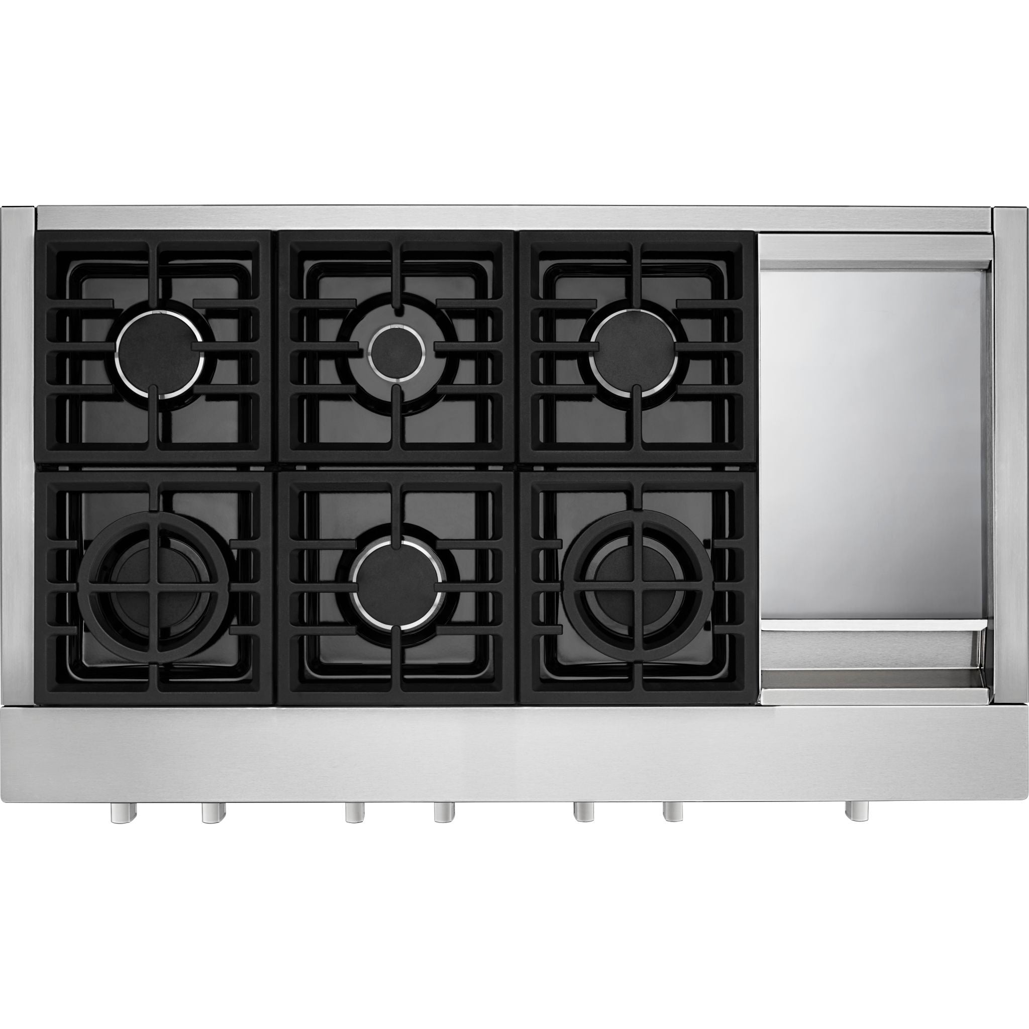 KitchenAid 48 Inch 5 Burner Gas Cooktop with Continuous Grates - Stainless Steel (KCGC558JSS) | Perfect for Home Chefs & Modern Kitchens