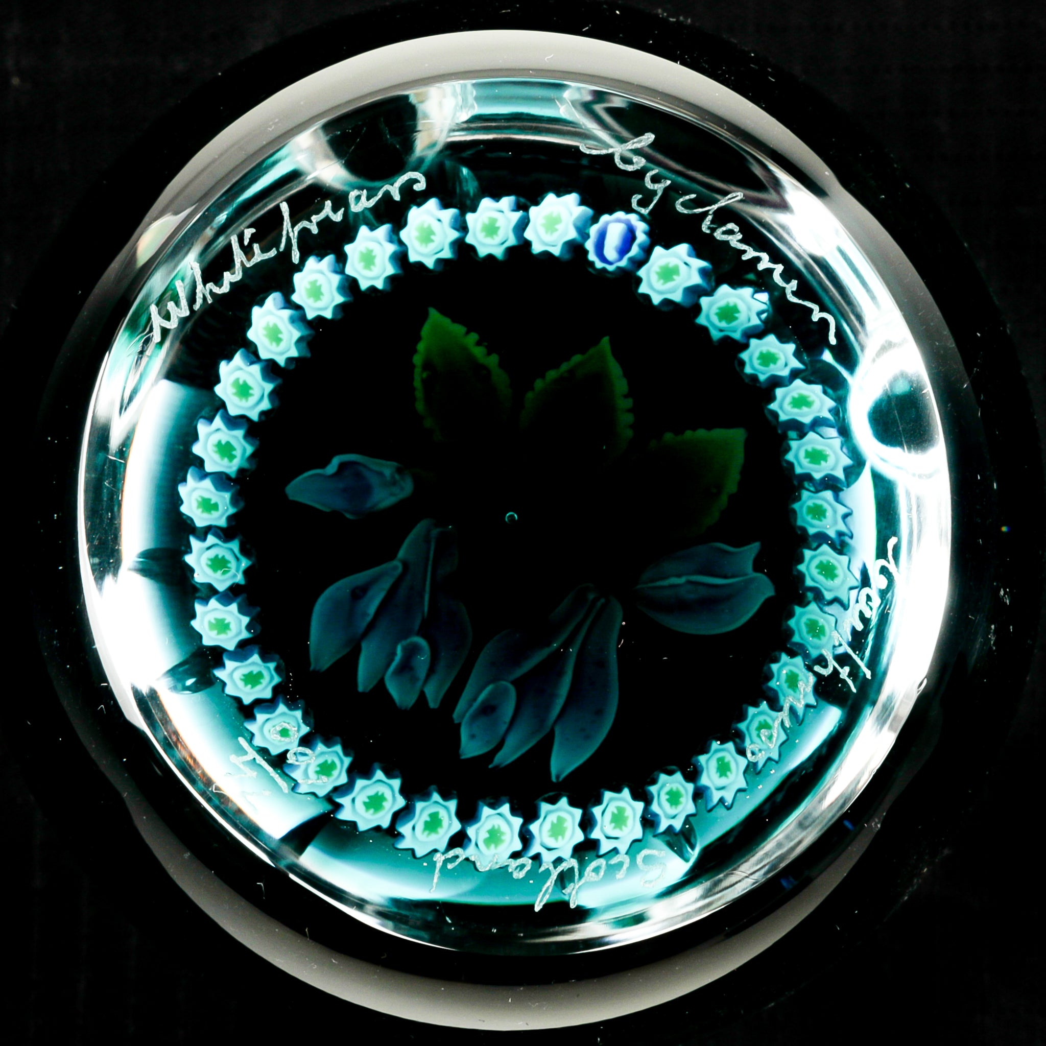 CAITHNESS WHITEFRIARS Glass Paperweight - Elegant Cyclamen Flower Design | Perfect for Home Decor, Office Desk Accessory & Gift Idea