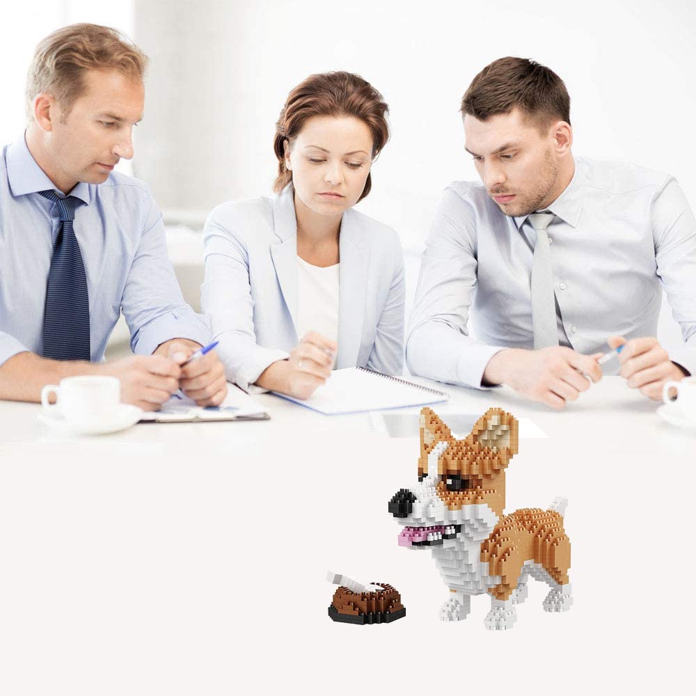 Mini Dog Building Blocks - 1380PCS Corgi Pet Toy Bricks for Kids & Adults | 3D Puzzle Construction Set | Creative STEM Educational Gift for Dog Lovers | Perfect for Birthday, Party Favors & Family Bonding Activities