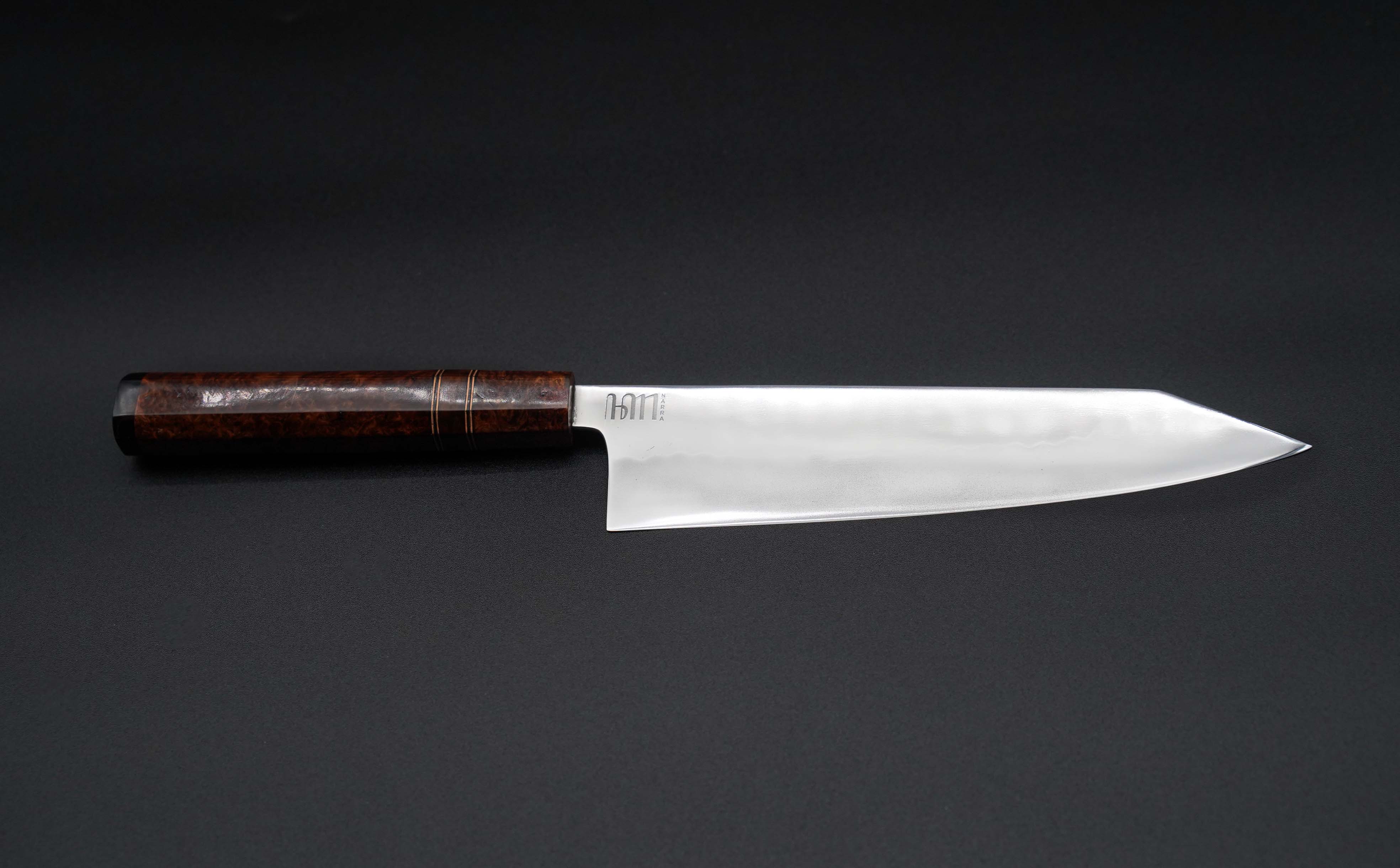 Premium Narra Chef Knife 220mm K-Tip Gyuto Japanese Kitchen Knife - High Carbon Steel Blade for Professional Chefs & Home Cooking, Perfect for Slicing, Dicing & Meat Preparation
