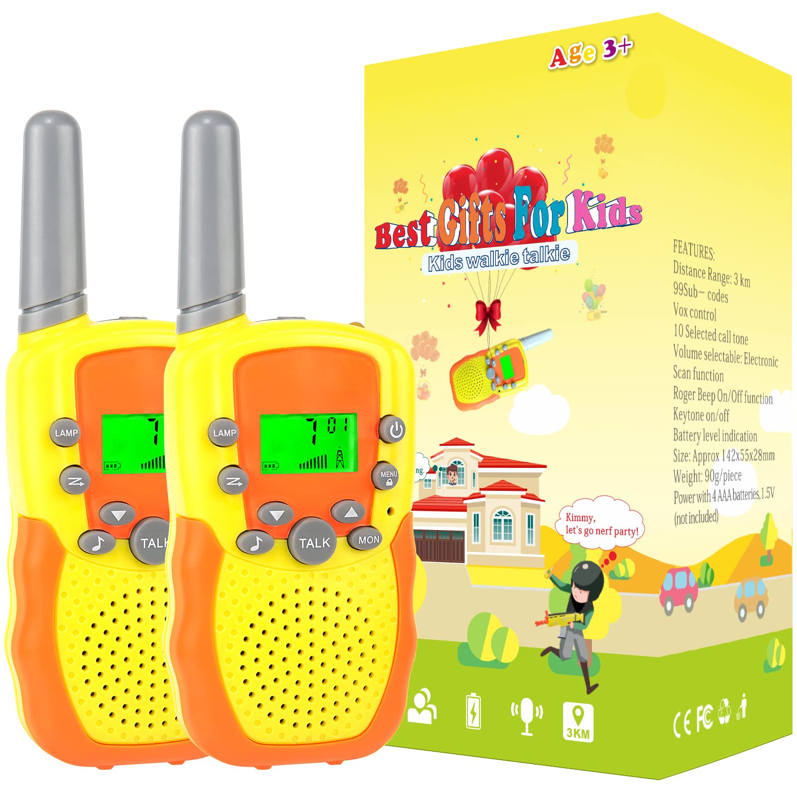 Best Walkie Talkies for Kids Ages 3-12 - 2 Pack Long Range 3 Mile Two Way Radios - Perfect for Outdoor Adventures, Hiking, Camping & Backyard Play - Fun Educational Toys for Boys & Girls