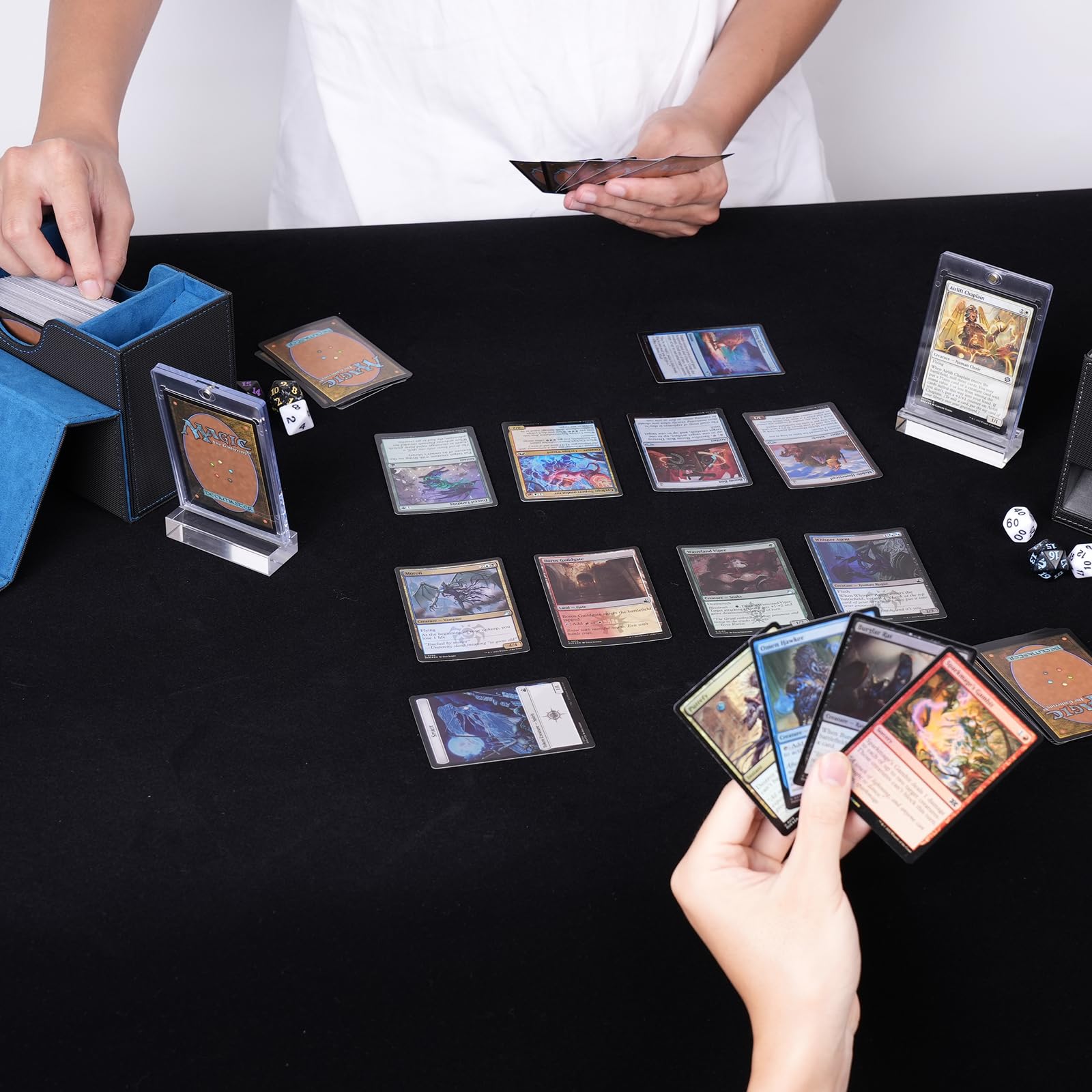 AFIING Trading Card Storage Box - Holds 120+ MTG Cards with Removable Tray | Durable Deck Box for Magic: The Gathering, Pokémon & Yu-Gi-Oh | Perfect for Game Nights, Collectors & Tournament Organization