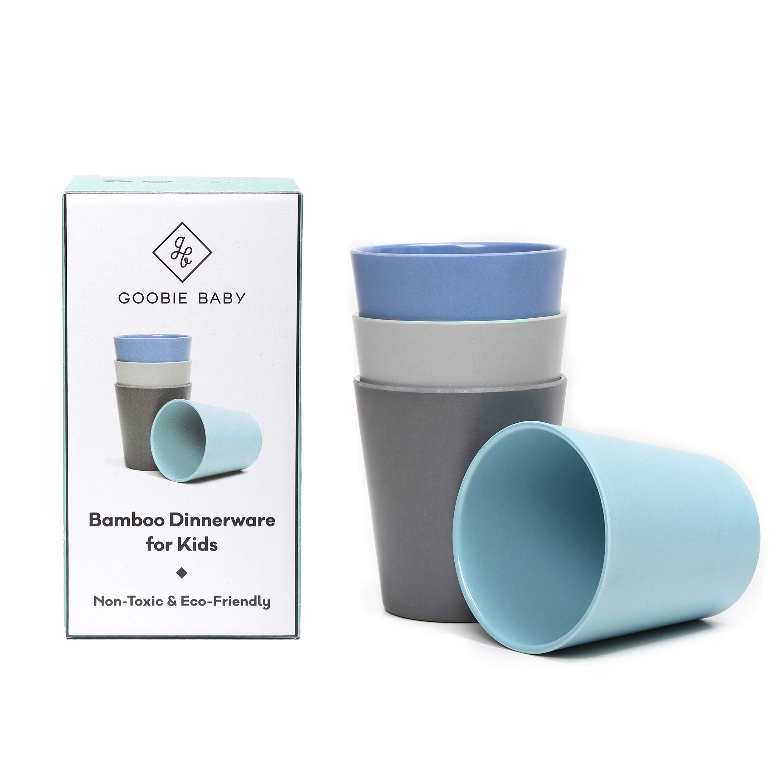Eco-Friendly Bamboo Drinking Cups for Kids - Set of 4 Reusable 10oz Toddler Cups | BPA-Free, Durable & Safe Dinnerware for Home, School & Outdoor Activities