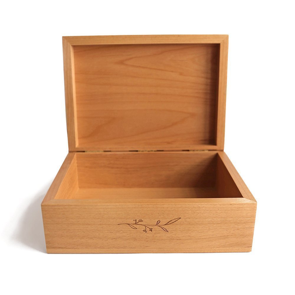 Personalized Ever After Wood Keepsake Box - Custom Engraved Wedding, Anniversary & Memory Gift Box for Couples - Perfect for Bridal Shower, Vow Renewal & Romantic Keepsake Storage