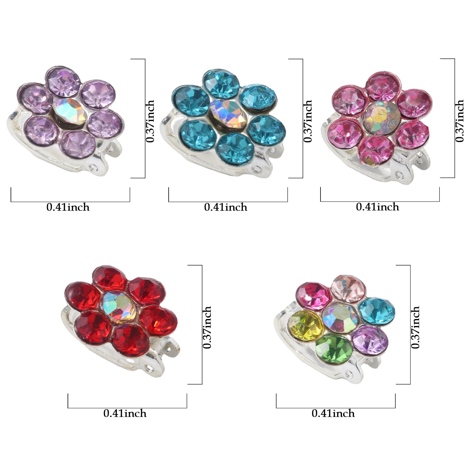 20Pcs Small Claw Hair Clips for Women - Rhinestone Flower Hair Barrettes for Thin/Medium/Thick Hair | Wedding, Bridal & Everyday Hair Accessories | Perfect for Parties, Dates & Special Occasions
