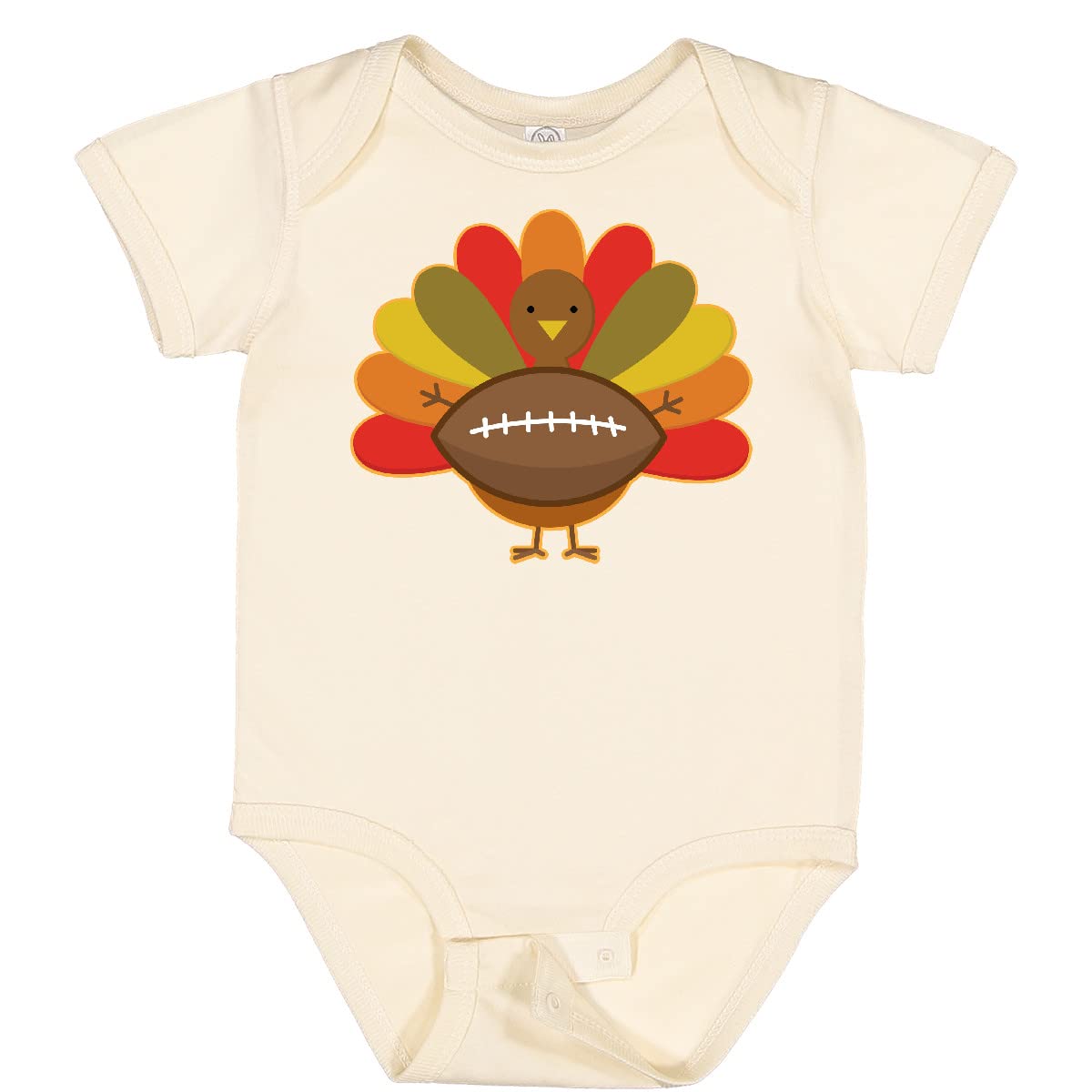 Inktastic Thanksgiving Day Turkey Football Fan Baby Bodysuit - Cute Holiday Outfit for Infants, Unisex Thanksgiving Onesie for Football Games & Family Gatherings