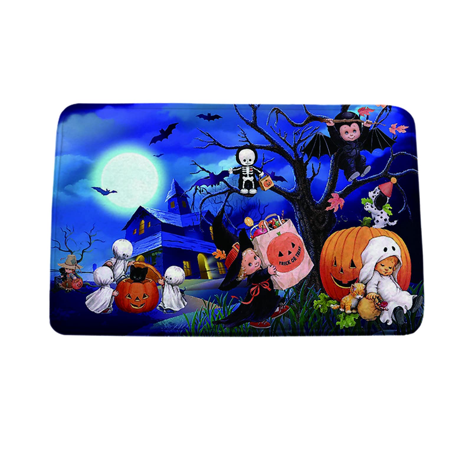 Halloween Doormat for Indoor & Outdoor Use - Spooky Welcome Mat for Front Door, Bathroom & Home Decor - Perfect for Halloween Party Decorations & Seasonal Home Entrance