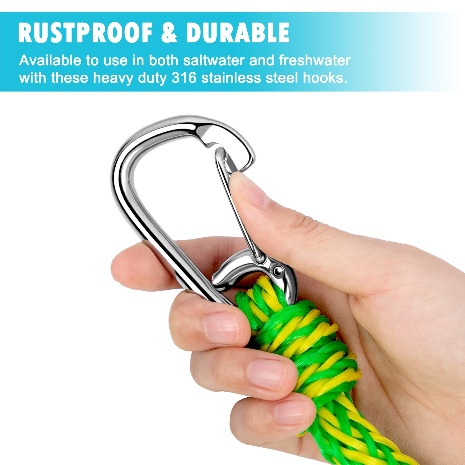 **OBCURSCO Kayak Tow Line & Drift Sock Anchor Rope - 12-20FT Heavy Duty Marine Rope for Fishing Boats, Jet Skis, and Kayaks - Perfect for Lake, River, and Ocean Water Sports & Docking Accessories**