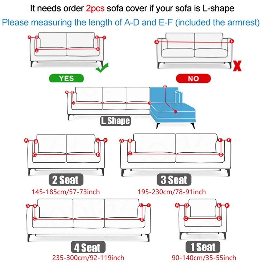 Elastic Stretch Sofa Slipcover - Universal L-Shaped Sectional Couch Cover for 1/2/3/4 Seater (190-230cm) - Black & White Stripes - Perfect for Living Room, Family Room & Home Theater