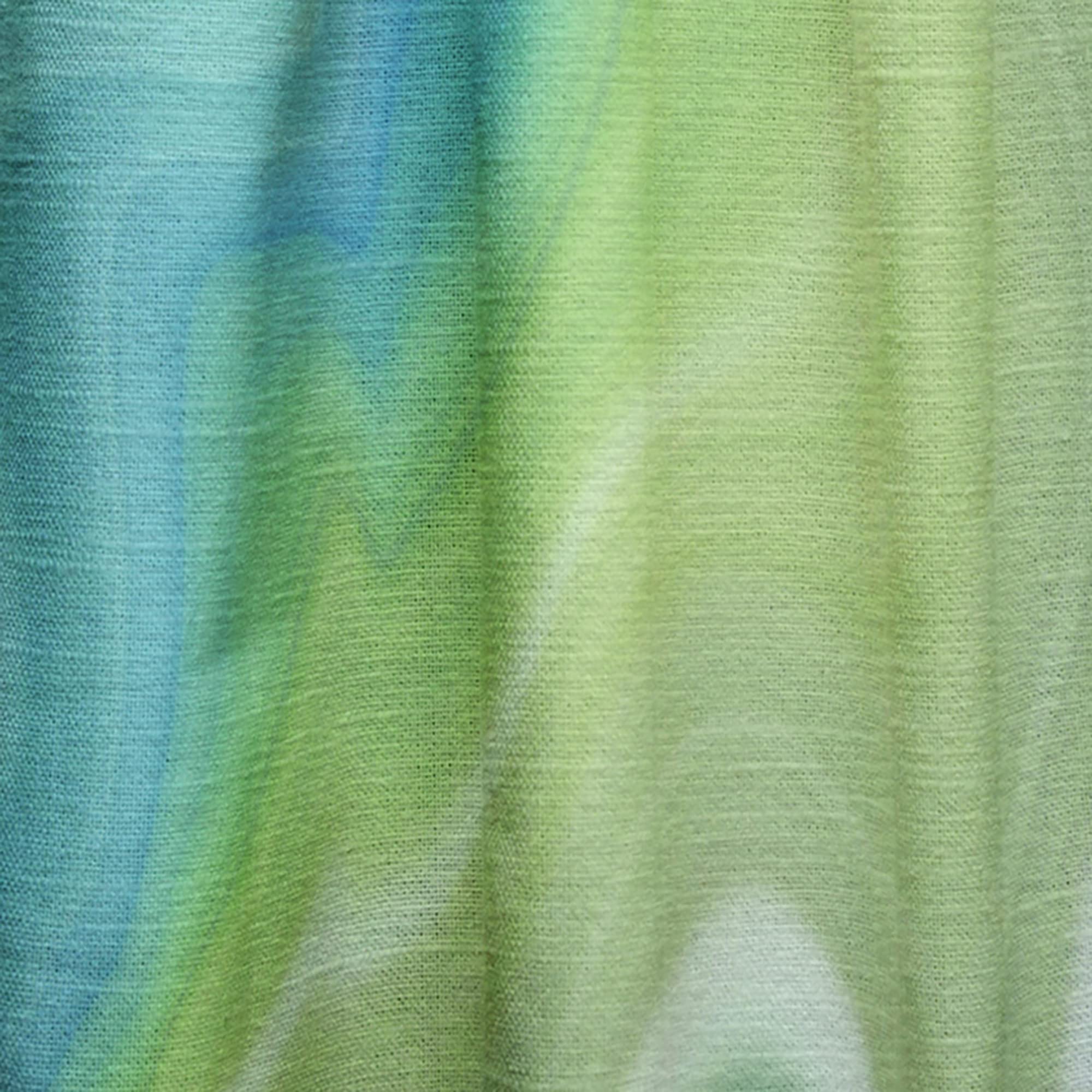 DesignQ Thermal Insulated Curtains - Marbled Green & Blue Drapes for Bedroom & Living Room (52x120, Single Panel) - Energy Saving Window Treatment for Home Decor