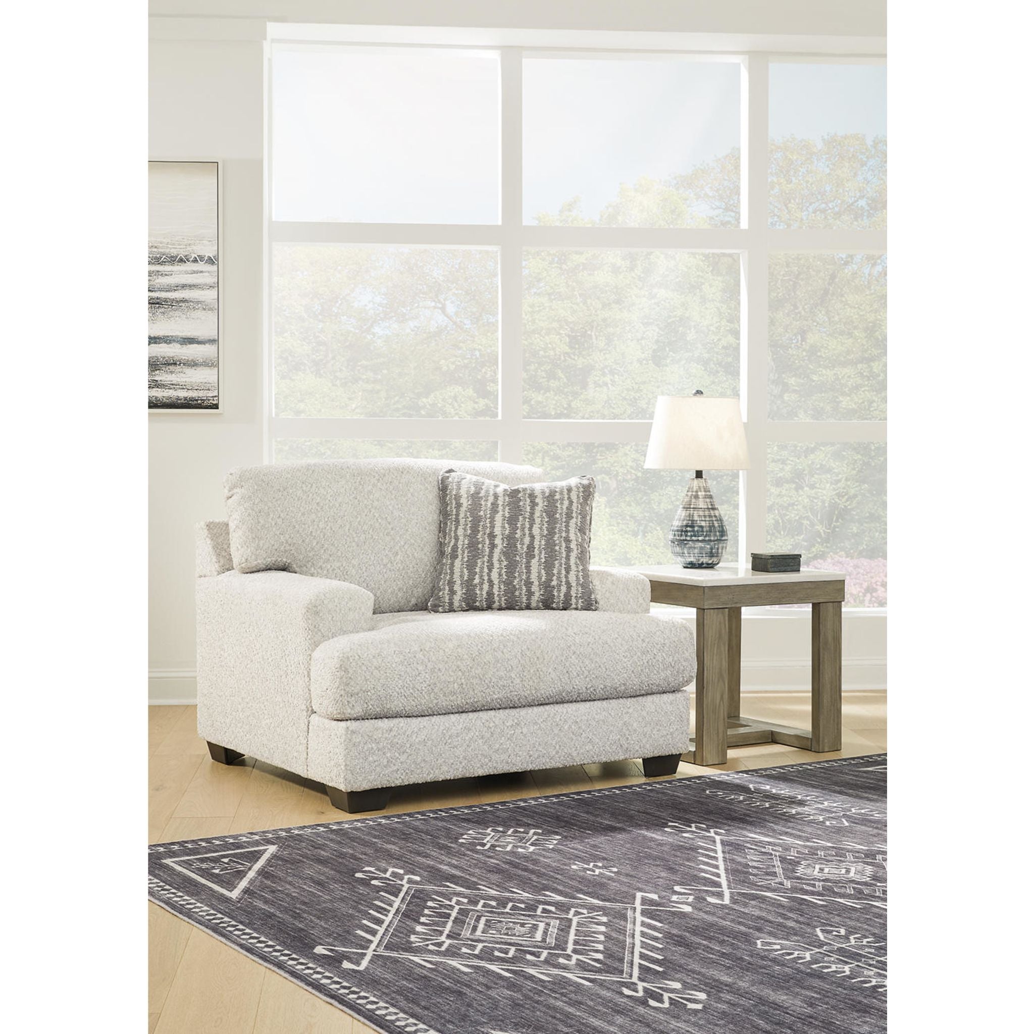 Brebryan Oversized Chair and a Half - Soft Flannel Upholstered Accent Chair for Living Room, Bedroom, or Reading Nook - Cozy Lounge Seating with Plush Comfort