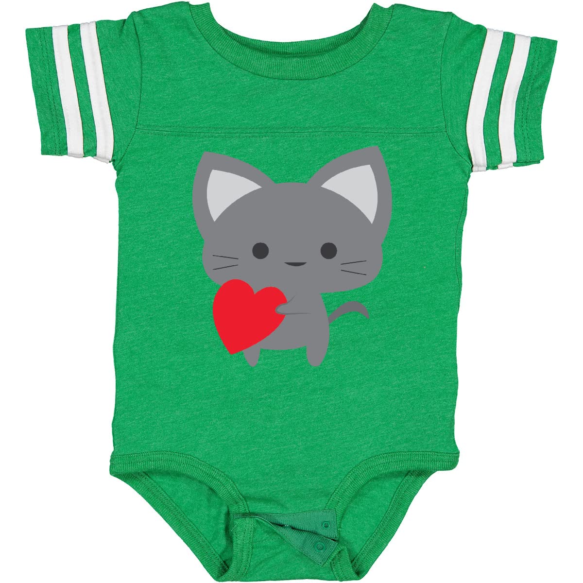 Inktastic Heart Cat Baby Bodysuit - Adorable Cotton Onesie for Newborns & Infants - Perfect for Family Photos, Playdates & Everyday Wear