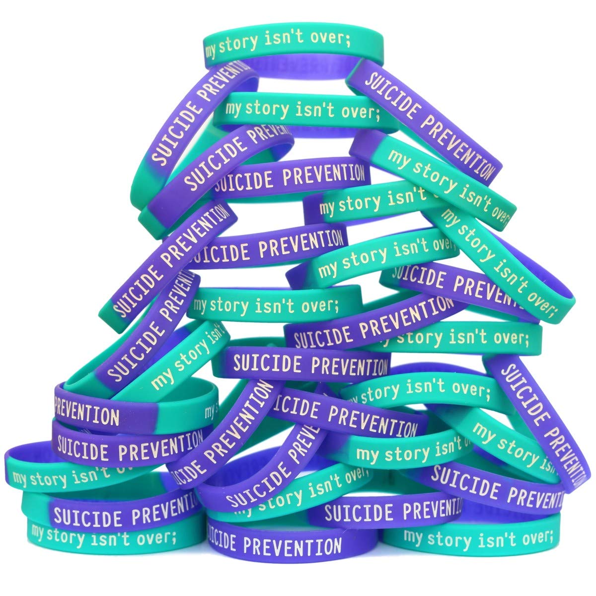 200 Suicide Prevention Awareness Wristbands - Motivational Rubber Bracelets for Mental Health Support - Fundraiser, School Events & Community Outreach Programs