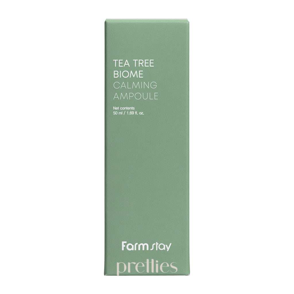 Farmstay Tea Tree Biome Calming Ampoule 50ml - Soothing Facial Serum for Acne-Prone Skin | Hydrating & Calming Treatment for Sensitive Skin | Perfect for Daily Skincare Routine & Post-Breakout Recovery