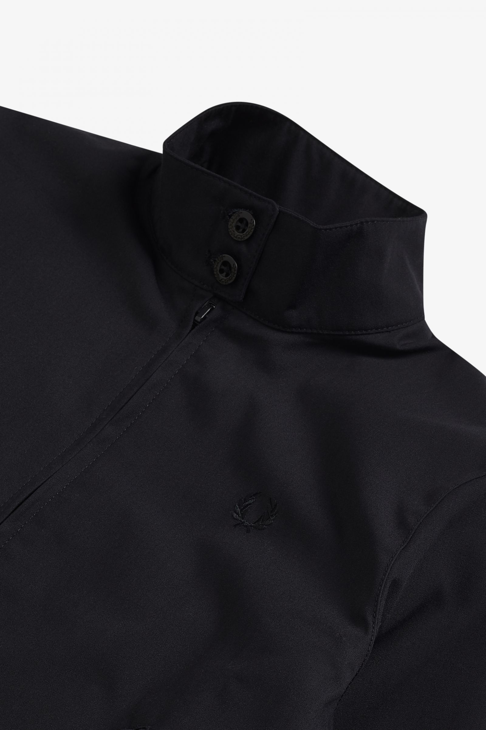 Fred Perry Classic Black Harrington Jacket for Men - Iconic Laurel Wreath Embroidered Lightweight Windbreaker | Perfect for Casual Outfits, Spring & Fall Layering