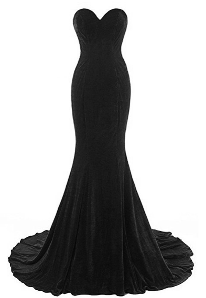 Snow Lotus Women's Long Mermaid Sweetheart Velvet Tail Ball Gown - Elegant Formal Evening Dress for Prom, Wedding, Gala & Special Occasions