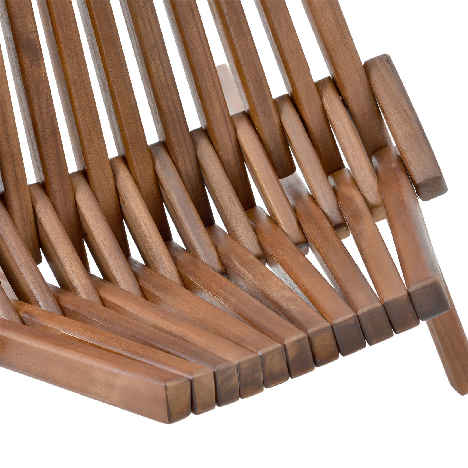 Folding Acacia Wood Outdoor Lounge Chair - Stylish Low Profile Patio, Porch, Lawn & Garden Furniture - Perfect for Backyard Relaxation, Poolside Lounging & Outdoor Entertaining