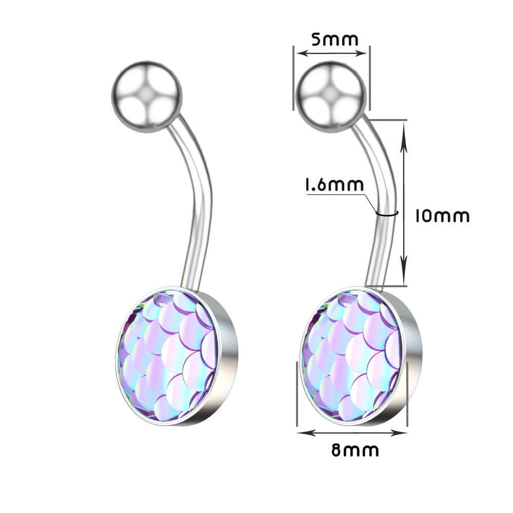 Creative Fish Scale Navel Nail Ring - WH2131 | Belly Button Jewelry for Women | Perfect for Piercing, Parties & Beach Fashion