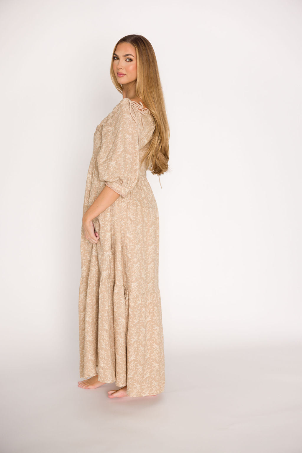 Bump Friendly 100% Cotton Maxi Dress in Mocha - Flowy Maternity Dress for Pregnancy & Nursing (XS-XL) | Perfect for Baby Showers, Beach Vacations & Summer Outings
