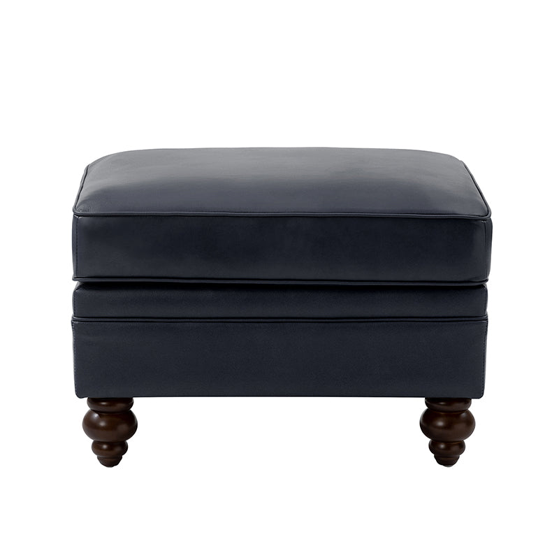 Basilio Modern Genuine Leather Storage Ottoman Bench - Living Room Footrest, Coffee Table & Extra Seating - Perfect for Home, Office & Bedroom