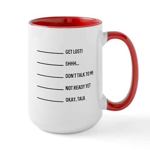 White/Red Inside - Okay Talk Large Mug
