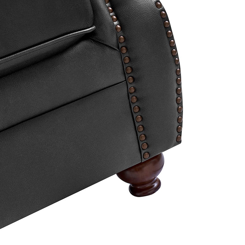 Premium Iliana Genuine Leather Sofa with Elegant Rolled Arms - Luxurious Living Room Furniture for Home & Office Decor