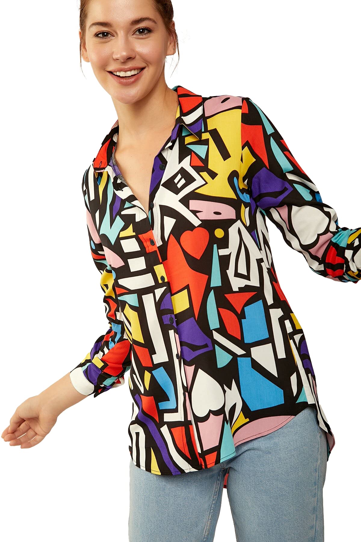 Stylish Women's Long Sleeve Button Down Blouses - Fashionable Dressy & Casual Tops for Work, Office, and Everyday Wear