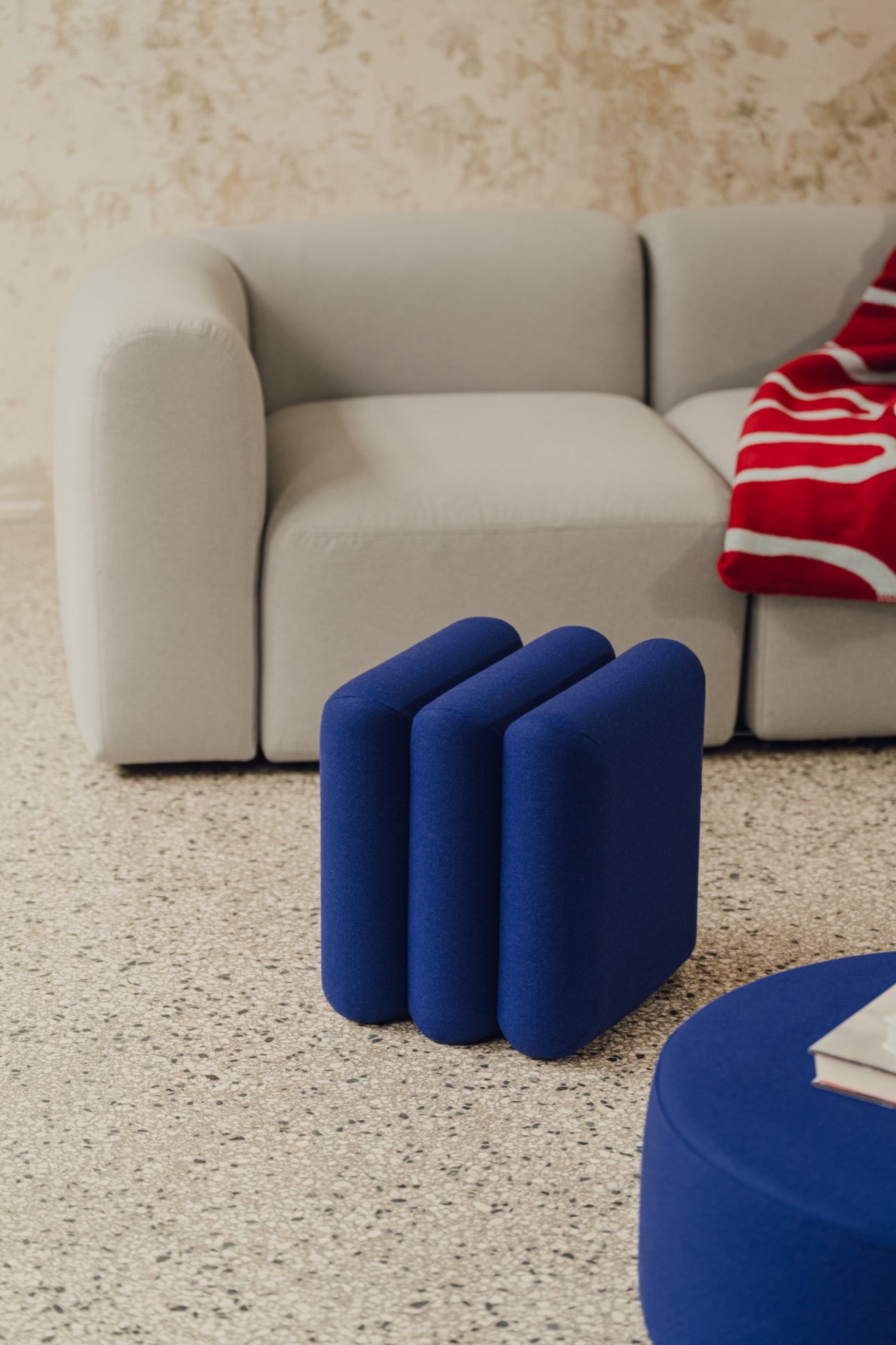 Radd Pouf Blueberry Pie Wool - Stylish and Comfortable Footstool for Living Room, Bedroom, or Office Decor
