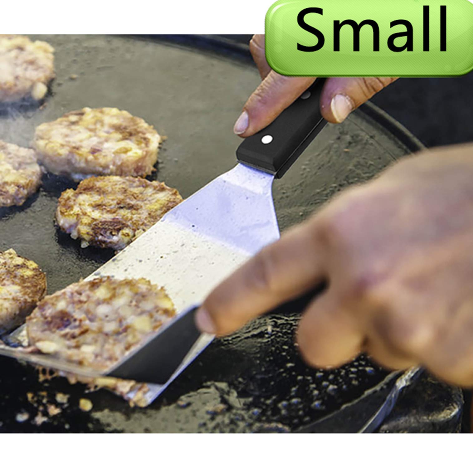 Premium Stainless Steel Griddle Spatula Set of 2 - Heavy Duty Pancake & Burger Flipper for Cast Iron, BBQ, Hibachi & Flat Top Cooking | Dishwasher Safe | Perfect for Outdoor Grilling, Camping & Home Kitchen Use