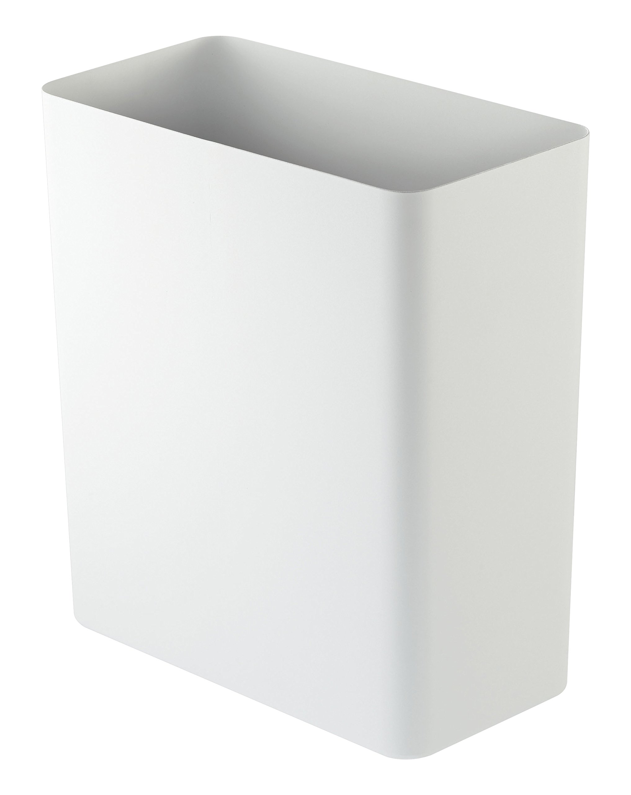 Yamazaki Home 2915 White Tower Square Trash Can - Slim Space-Saving Kitchen & Office Waste Bin for Small Spaces
