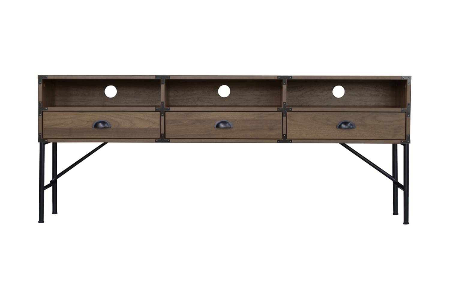 Saint Birch 3-Drawer Modern Walnut TV Stand for 60 Inch Flat Screen TVs - Perfect for Living Room, Bedroom & Home Theater Entertainment Centers