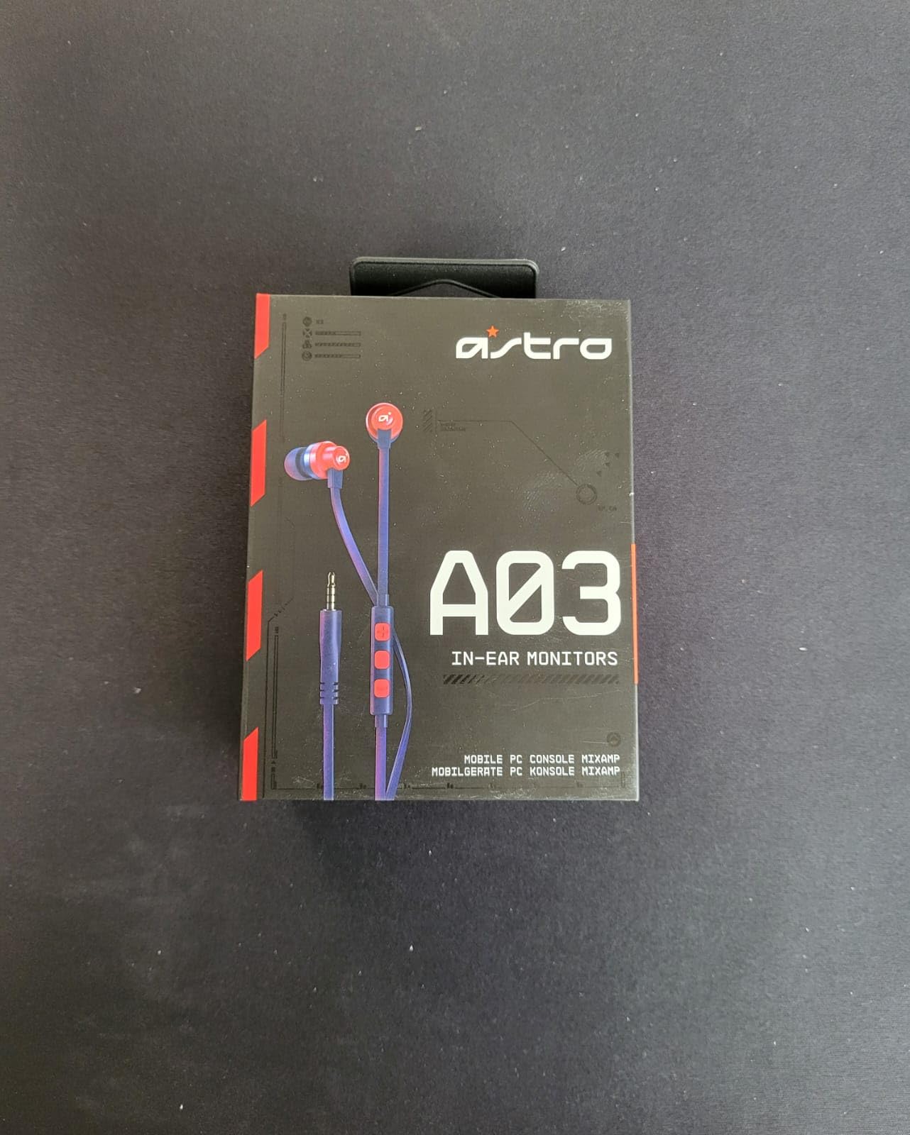 ASTRO A03 In-Ear Headphones with Microphone - 3.5mm Jack, Blue & Red (Perfect for Gaming, Music, and Phone Calls)