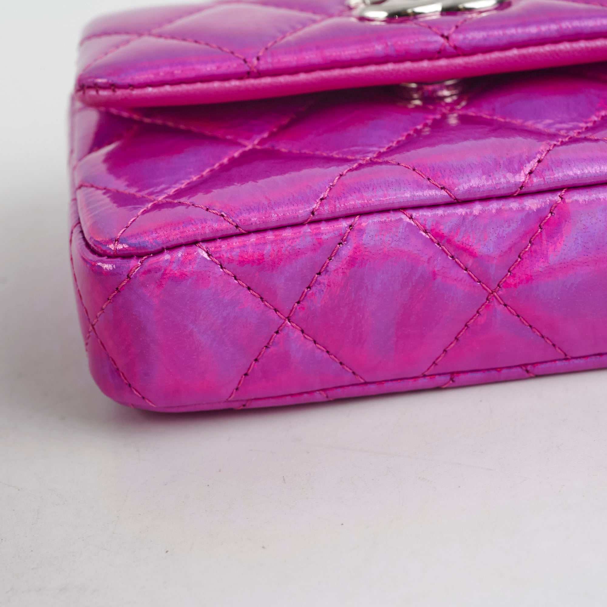 Chanel Neon Pink Leather Card Holder with Keychain - Stylish Wallet for Women, Perfect for Everyday Use & Travel Accessories