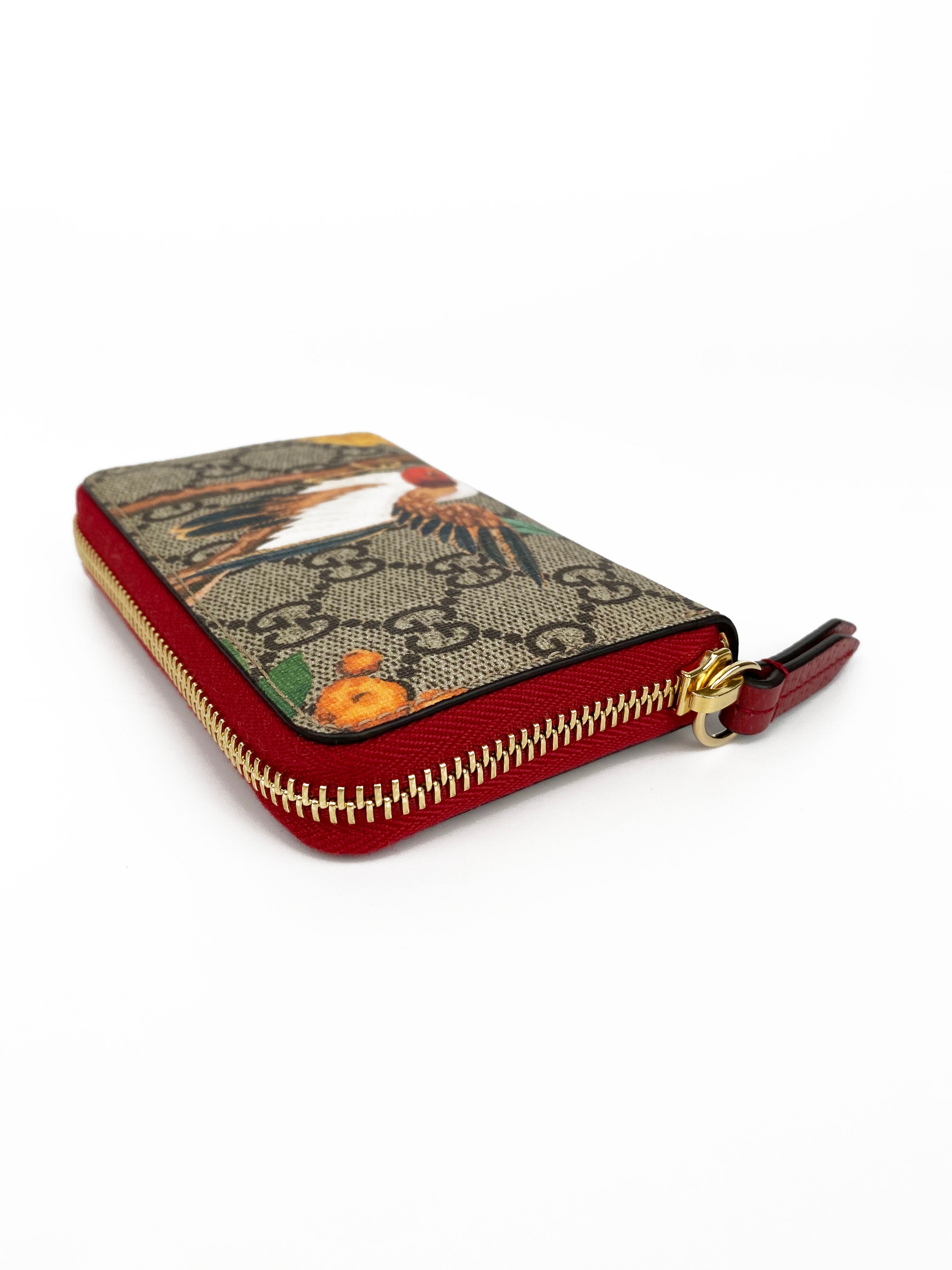 Gucci GG Supreme Tian Card Holder Wallet - Luxury Slim ID Credit Card Case for Women & Men - Perfect for Travel, Business & Everyday Use