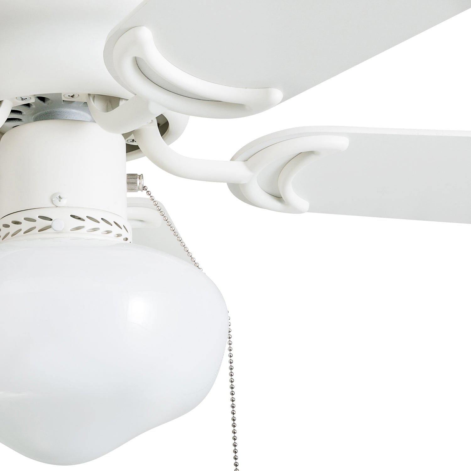 28 Inch White Ceiling Fan with Pull Chain - Hero Series | Perfect for Living Room, Bedroom & Office Cooling