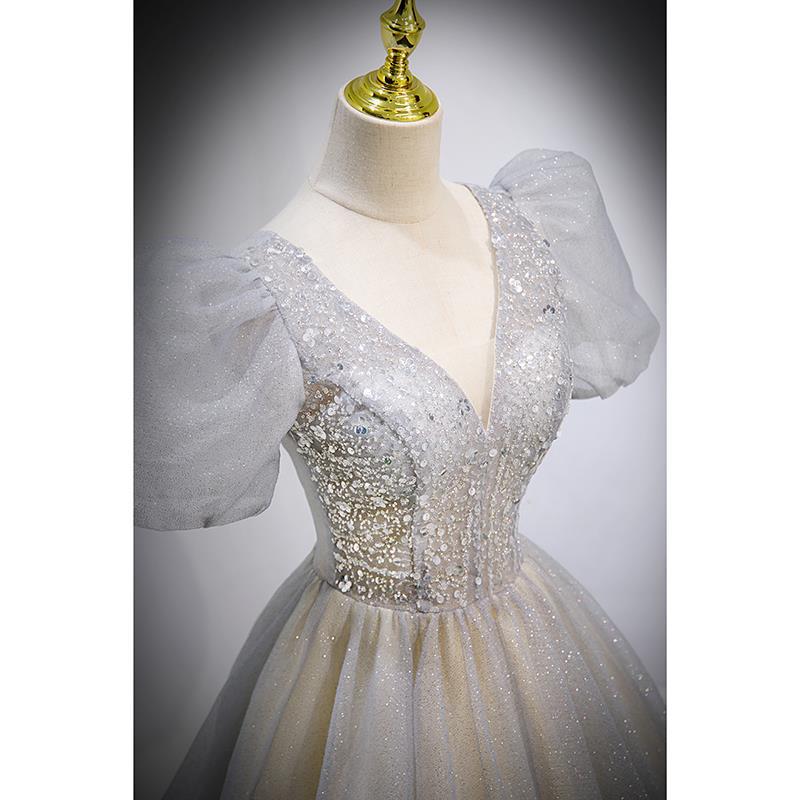 Elegant French Style A-Line Tulle Prom Dress with Sparkly Shine - Formal Evening Gown for Homecoming, Quinceañera & Special Occasions - Style 217