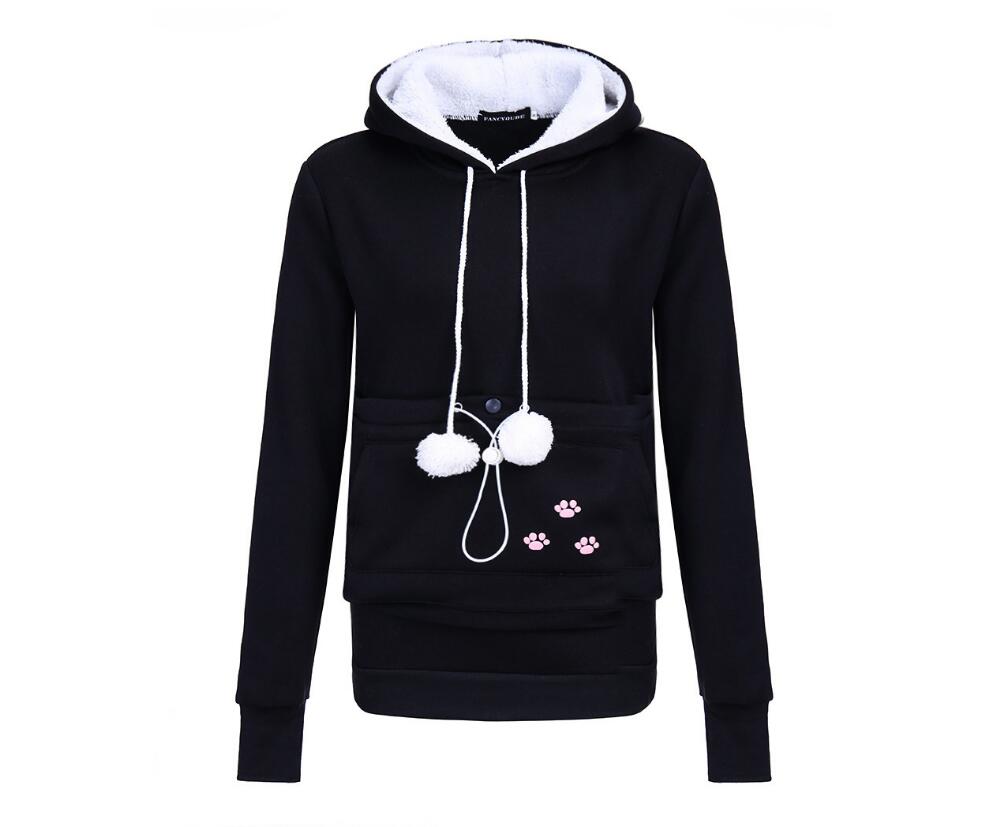 Stylish Cat Print Women's Hoodies - Cozy Pullover Sweatshirt for Casual Wear & Lounge Outfits