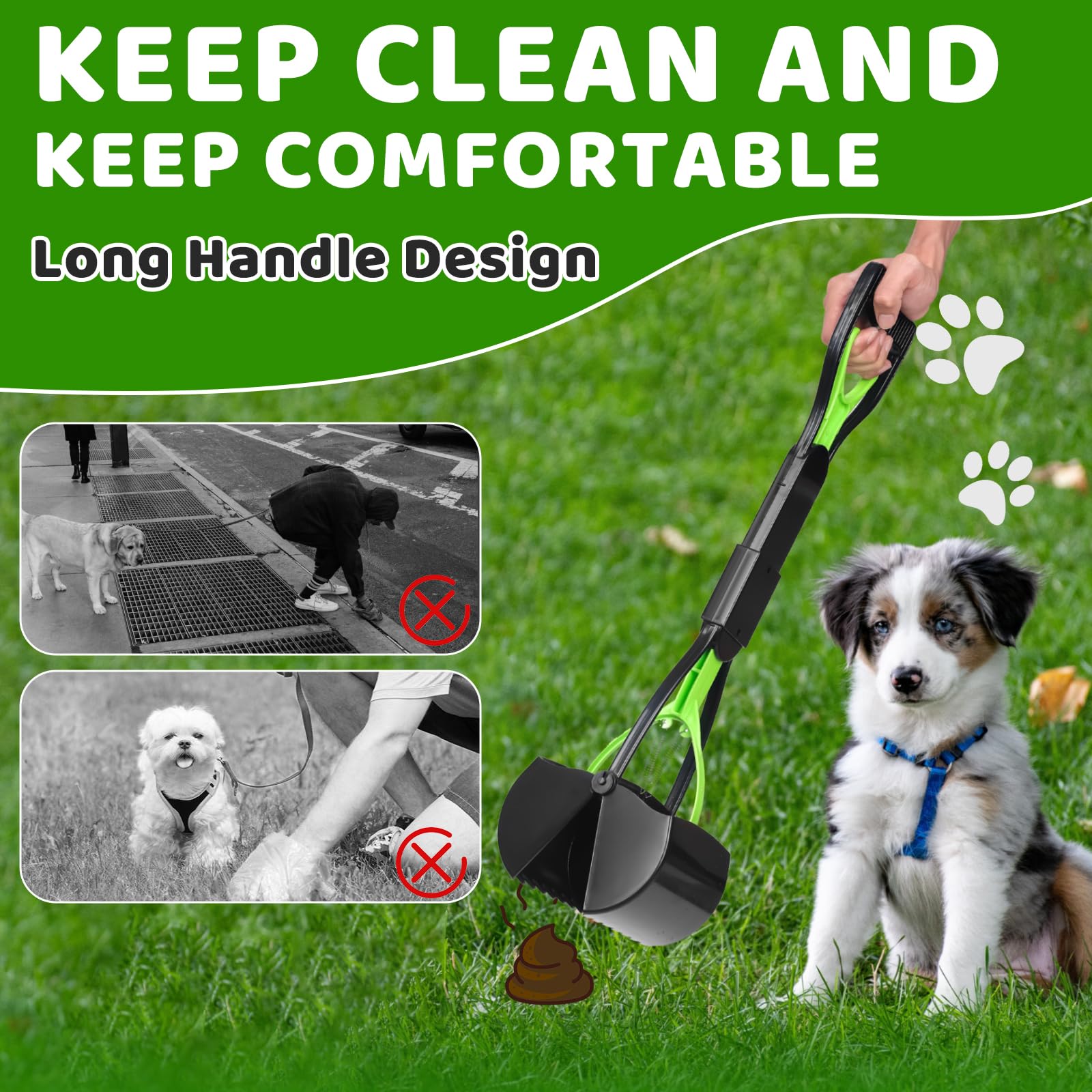 Foldable Dog Poop Trash Can with Scooper - 20L/5Gallon Outdoor Pet Waste Station with Lid, 100 Bags, Foot Pedal & Removable Inner Bin - Perfect for Backyards, Parks & Dog Walking Areas (Black)