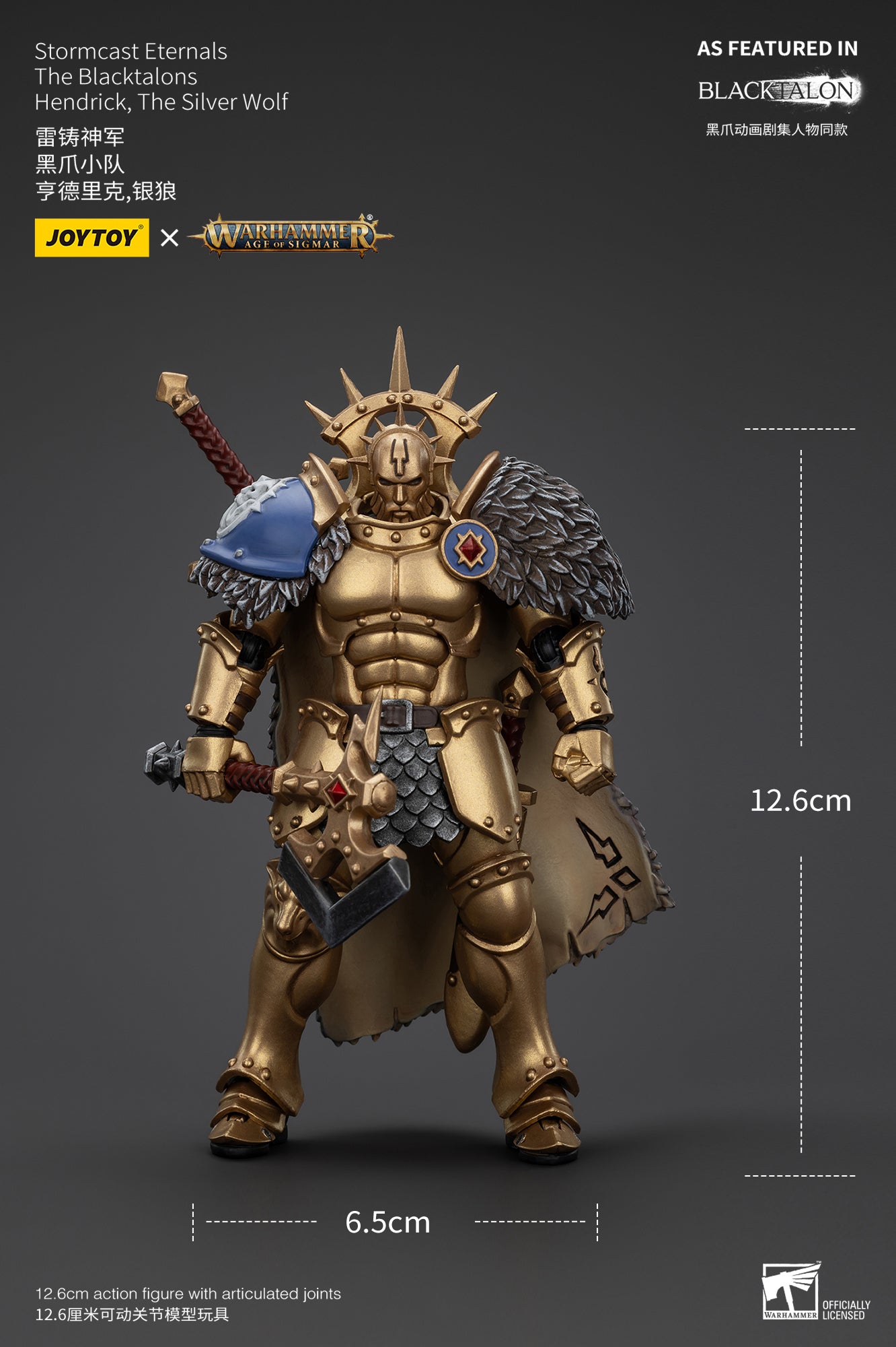 1/18 JOYTOY 4-Inch Action Figure - Warhammer Age of Sigmar Stormcast Eternals The Blacktalons - Collectible Miniature for Tabletop Gaming & Display