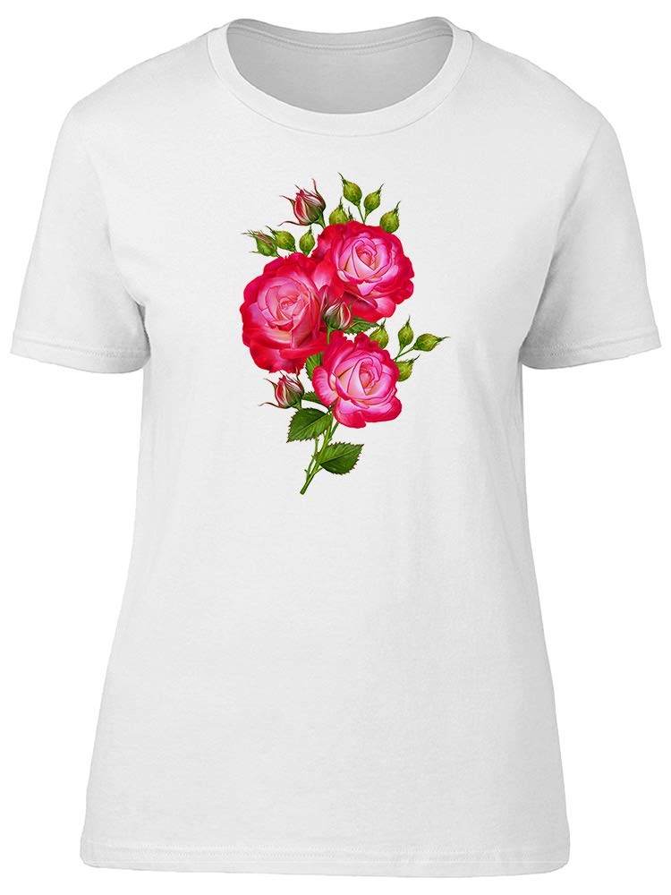 Stylish Bright Red Roses Graphic T-Shirt for Women - Casual & Trendy Tee for Everyday Wear, Dates, and Outings