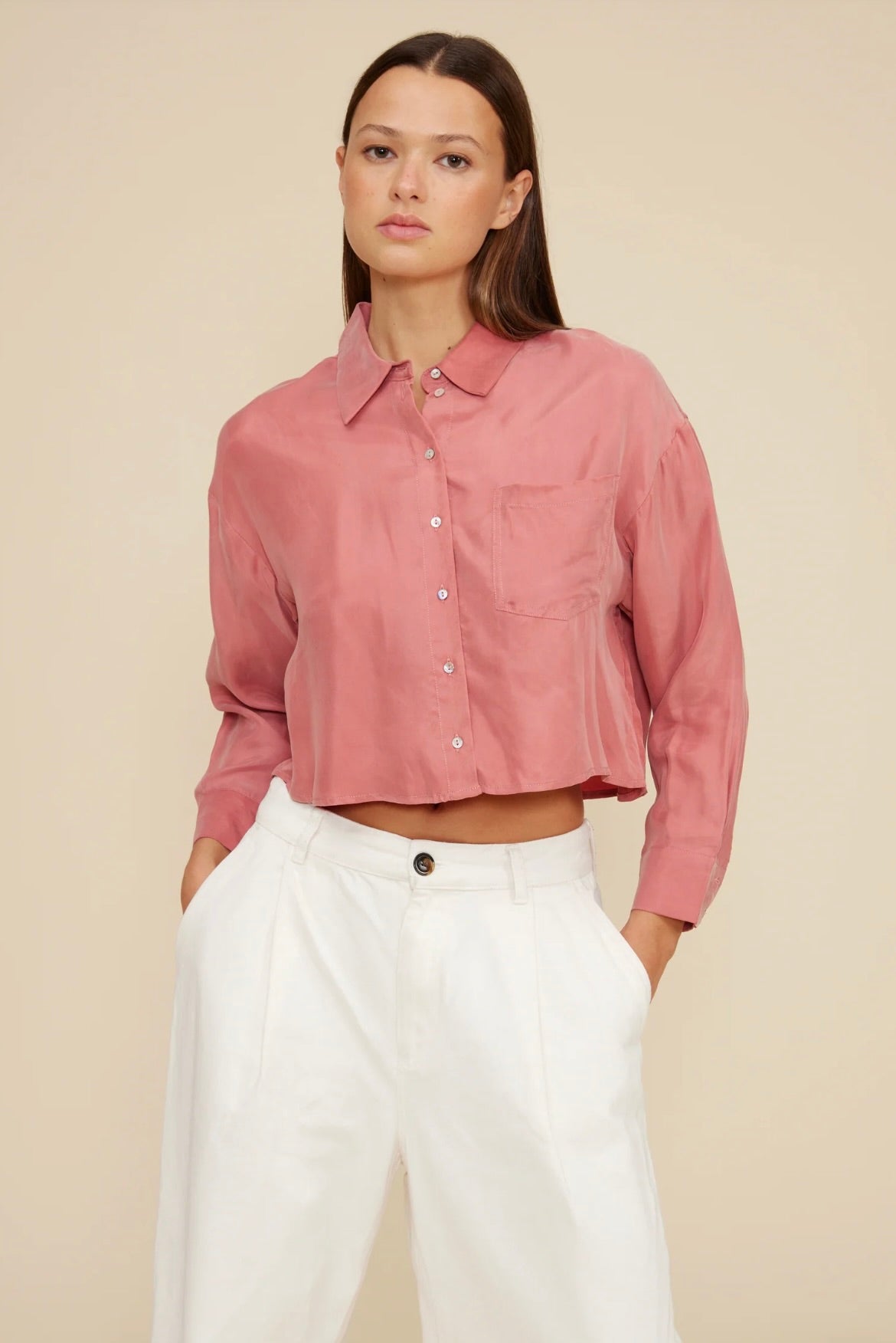Baker Cargo Crop Top Women's Fashion - Dusty Rose Color | Trendy Streetwear & Summer Outfit Essential