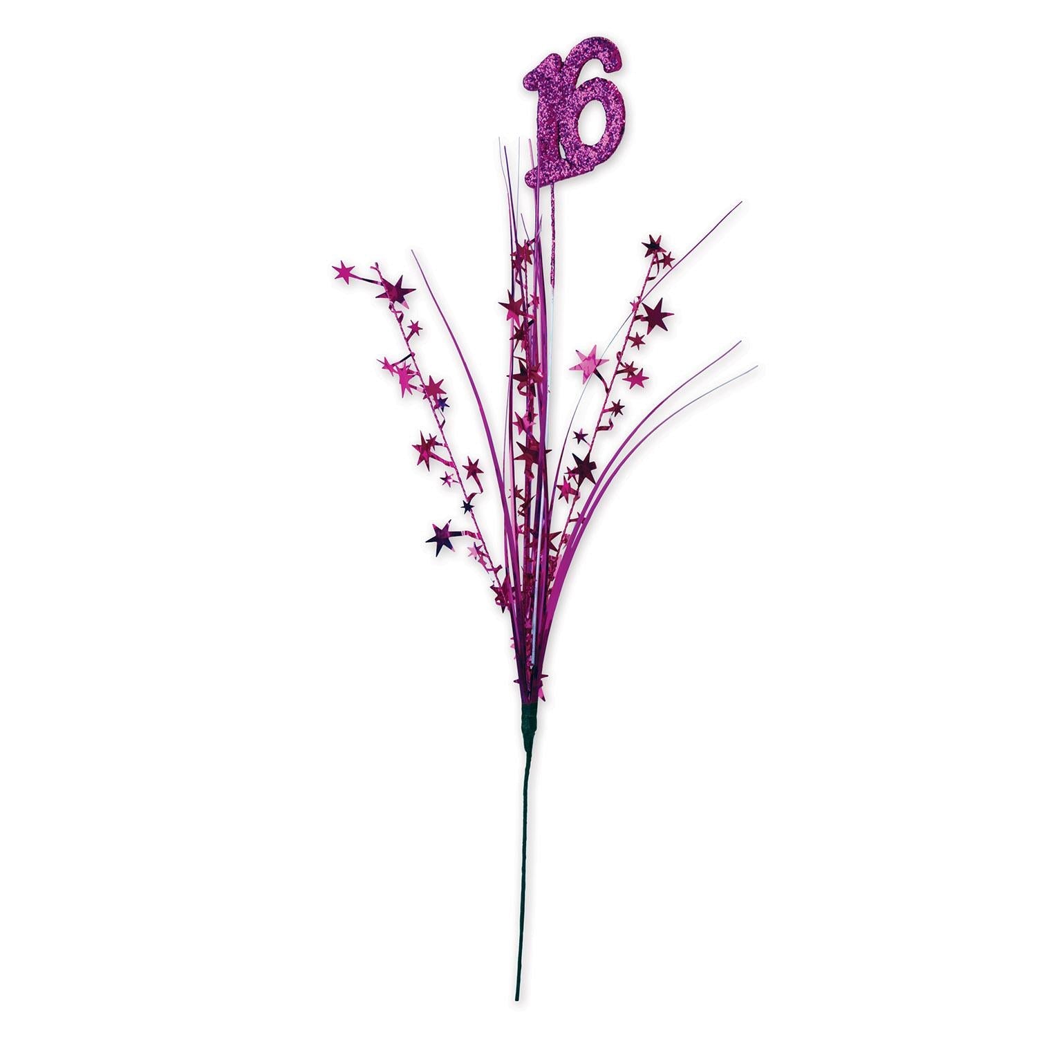 12 Pack Beistle Glittered 16th Birthday Party Metallic Star Spray Decorations - Perfect for Sweet 16 Celebrations, Graduation Parties & Special Events