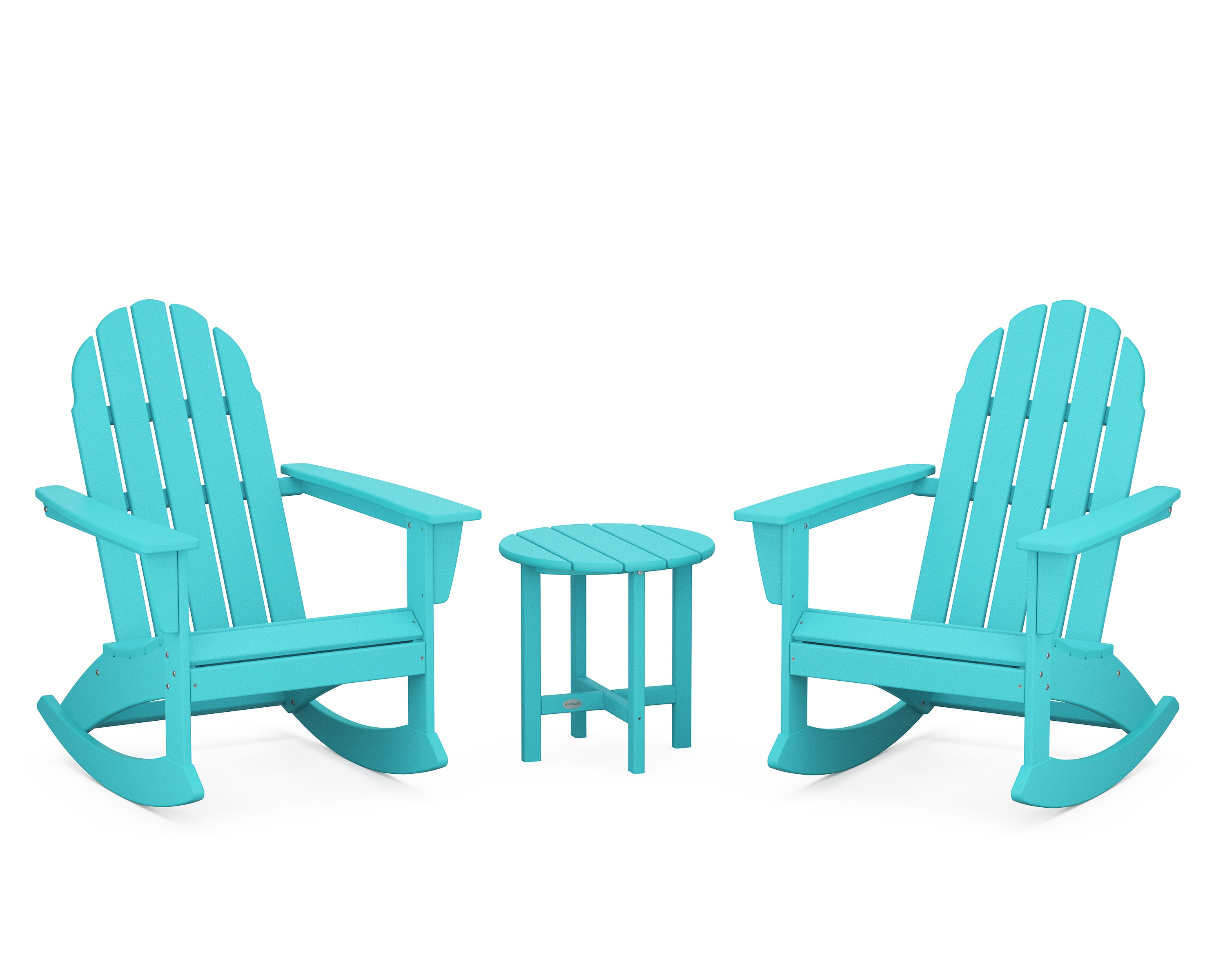 POLYWOOD Vineyard 3-Piece Adirondack Rocking Chair Set - Durable Outdoor Furniture for Patio, Garden & Backyard Relaxation