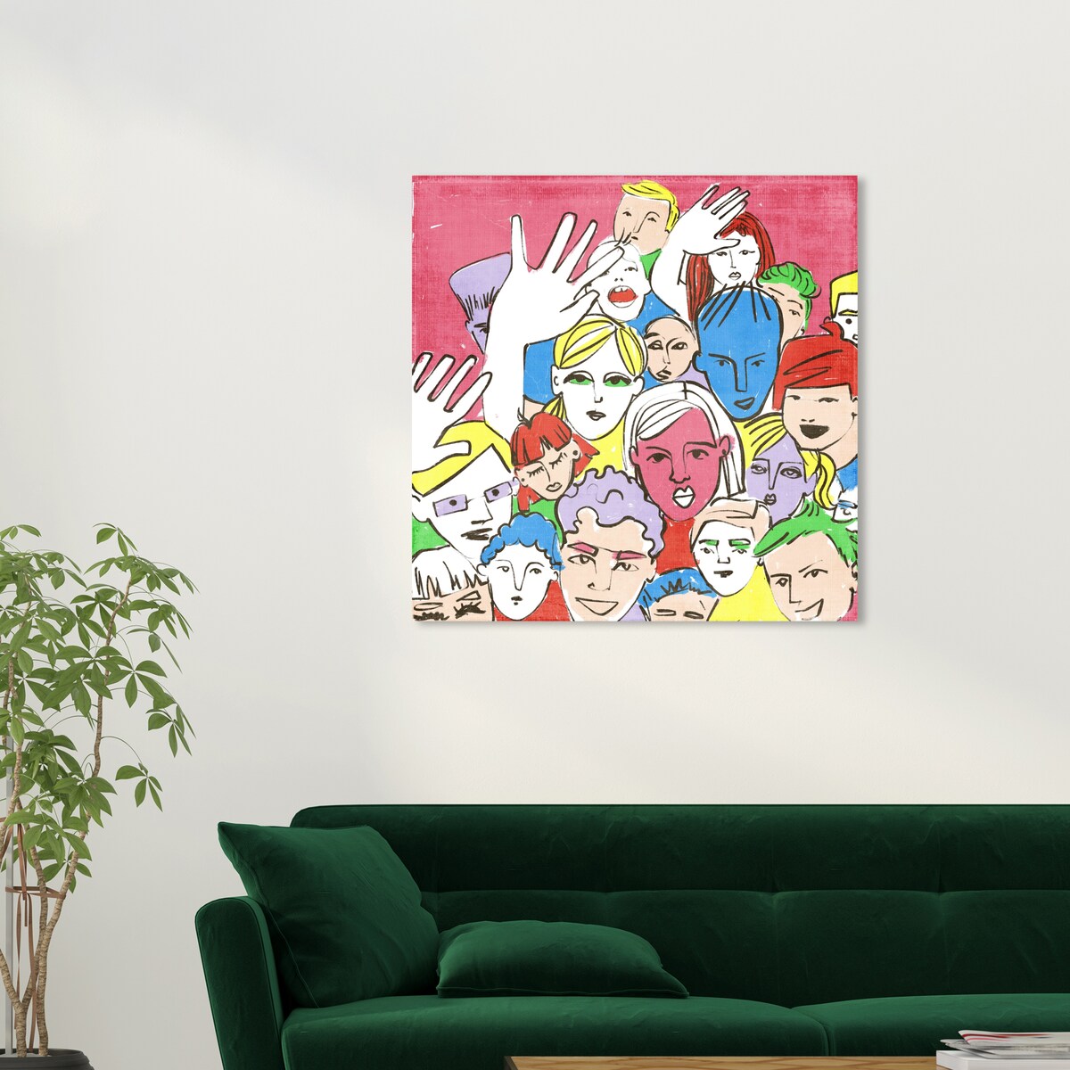 Modern Pink Canvas Wall Art Print - Abstract Music Concert Theme for Living Room, Bedroom & Office Decor - Perfect Gift for Music Lovers