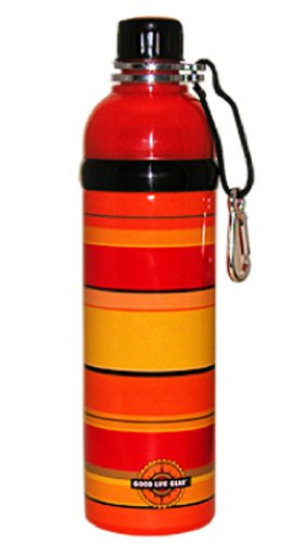 Premium Stainless Steel Water Bottle with Red Stripe - 24oz Insulated Thermo Flask for Hot & Cold Drinks - Leakproof & BPA-Free - Perfect for Gym, Hiking, Travel & Office Use