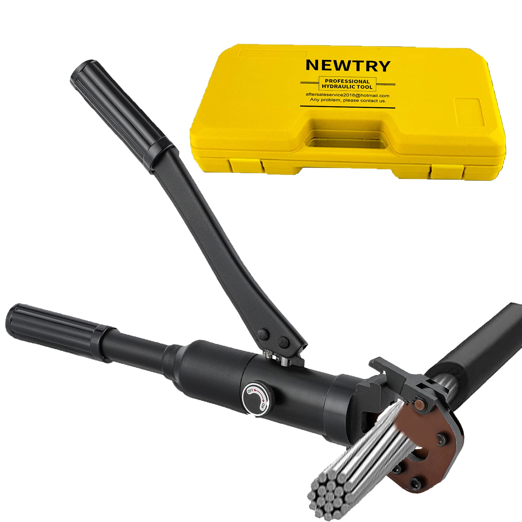 NEWTRY Hydraulic Cable Cutter 60KN - Heavy Duty Rebar & Wire Rope Cutter for φ25/32