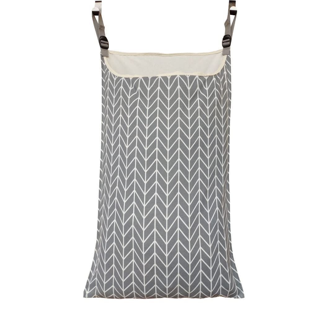 Adjustable Space-Saving Over Door Laundry Hamper Bag with Hooks - Perfect for Dirty Clothes Storage in Small Bathrooms, Closets & Dorm Rooms