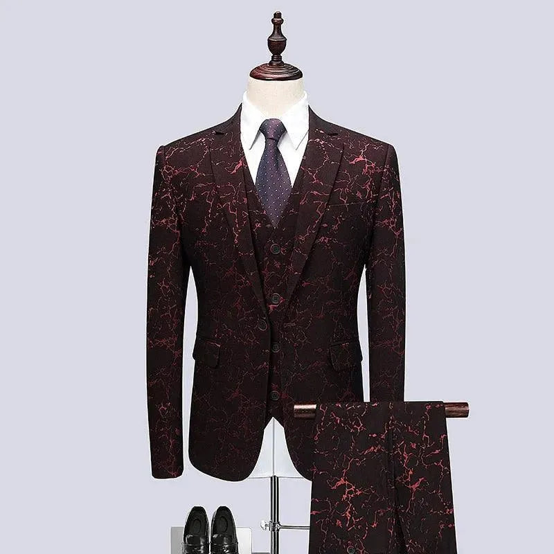 Vincenzo Luxury Galaxy 3-Piece Suit for Men | Premium Slim Fit Business Suit | Wedding, Interview & Formal Occasion Outfit