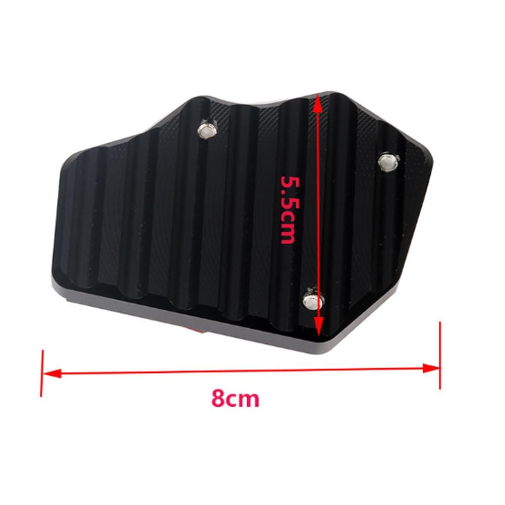 Aluminum Motorcycle Kickstand Plate - Red, for Stable Parking on Soft Ground